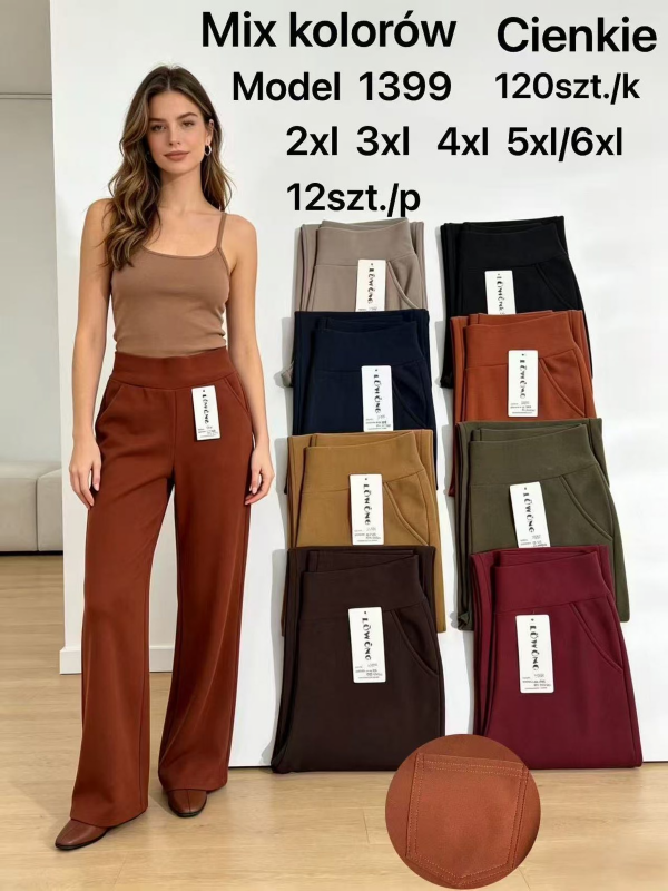 Spodnie damskie Roz 2XL-6XL, Mix Kolor Paczka 12 szt